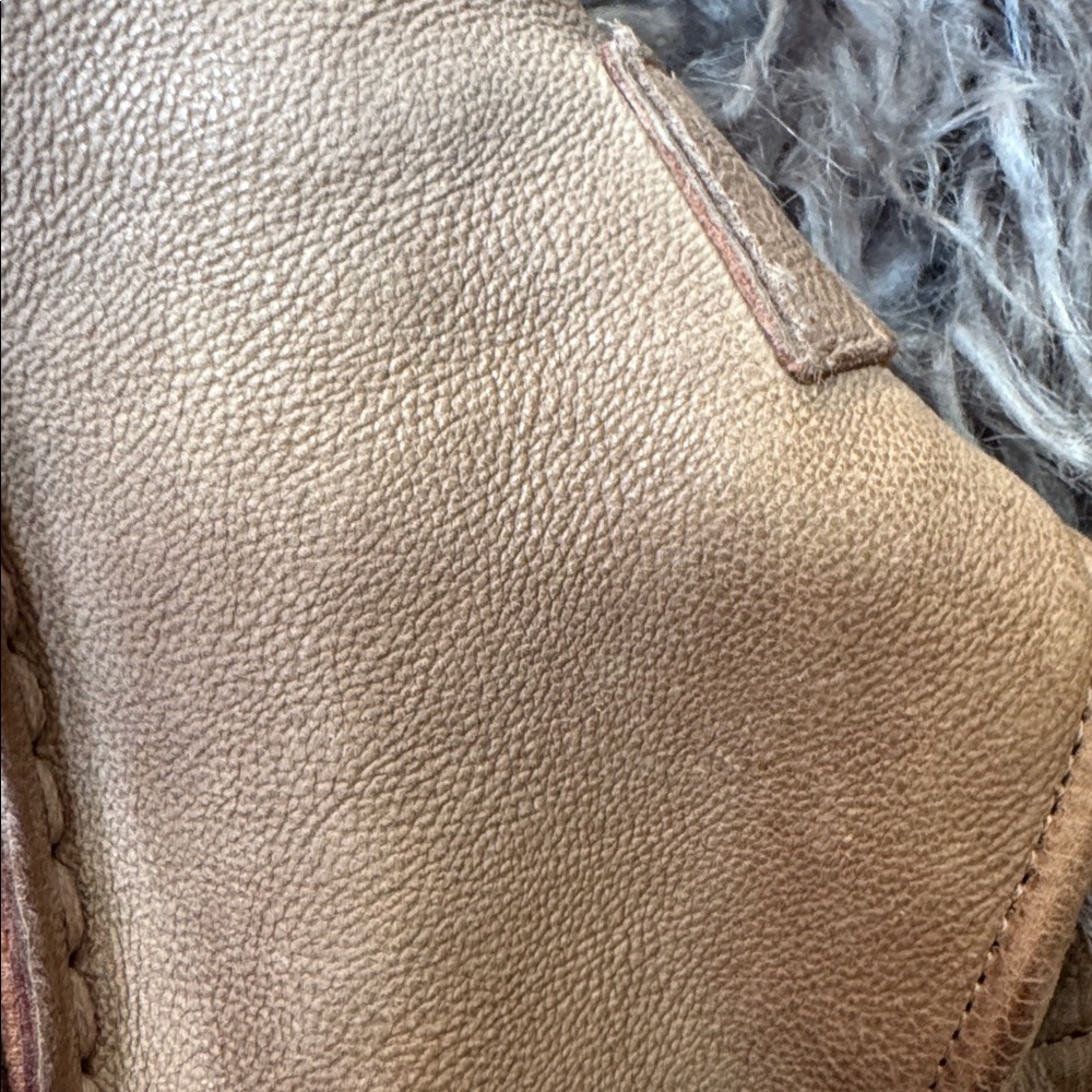 AS98 Buckle Leather Slides Distressed Taupe Sz 8 - Picture 9 of 9